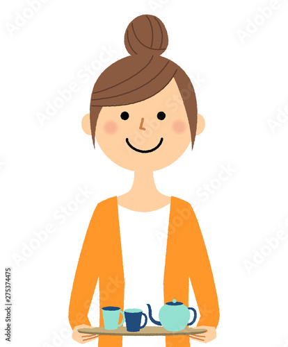 若い女性　ママ　ティータイム