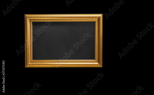 golden frame isolated on black background, include clipping path