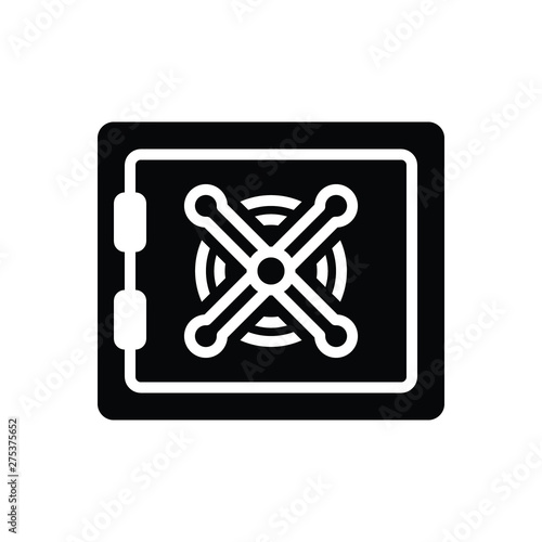 Black solid icon for safebox security