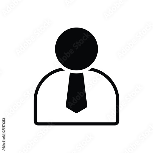 Black solid icon for employee