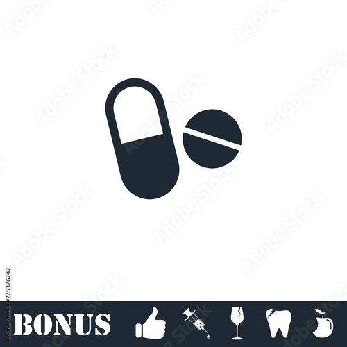 Pills icon flat