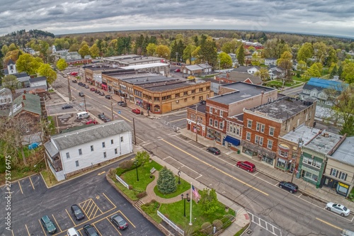 Fototapeta Naklejka Na Ścianę i Meble -  Aerial View of the Small Town of Sodus in Upstate New York