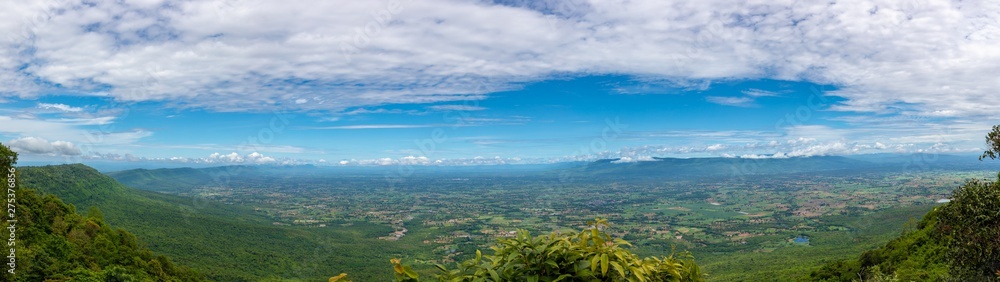 Panolama of Beautiful landscape in the countryside of Chaiyaphum province, Thailand.