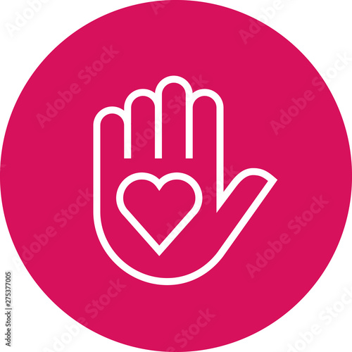 Hand Giving Heart Outline Icon