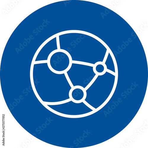 Internet Globe Data Routing Outline Icon