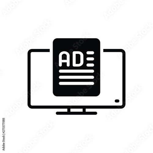 Black solid icon for ad media