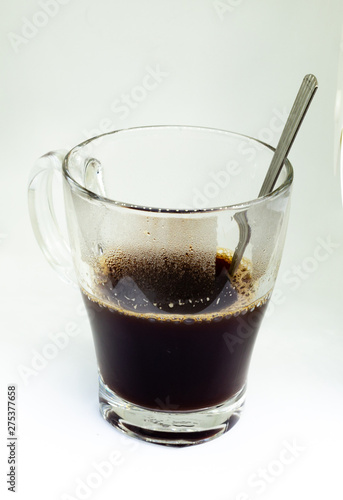 black coffee cup on the white isolated background