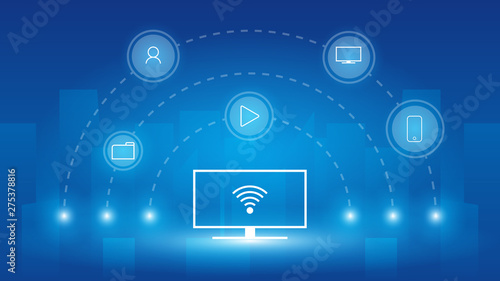 new generation of smart devices for smart life,wireless connection with other devices,internet of thing IOT concept,application for smart life