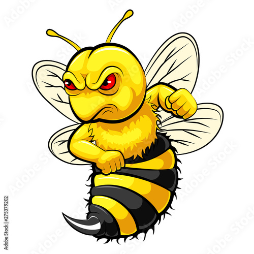 Angry bee mascot