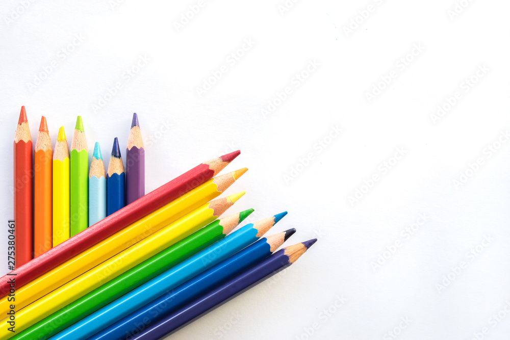 colored pencils isolated on white background colored pencils isolated on white background