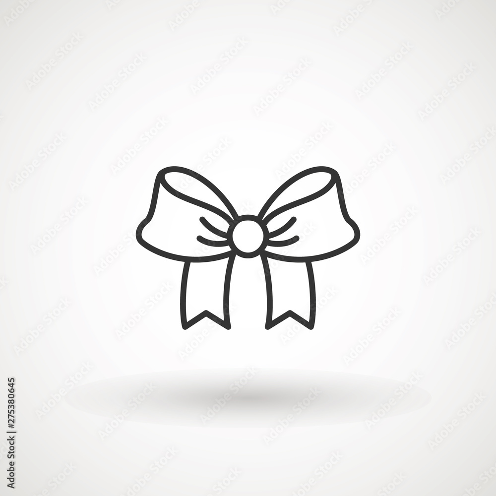 Ribbon Bow Vector Icon. Black gift bow silhouette. Template design for surprise, celebration event, presents, birthday, Christmas Ribbon Bow Vector Icon. Black gift bow silhouette. Template design for surprise, celebration event, presents, birthday, Christmas