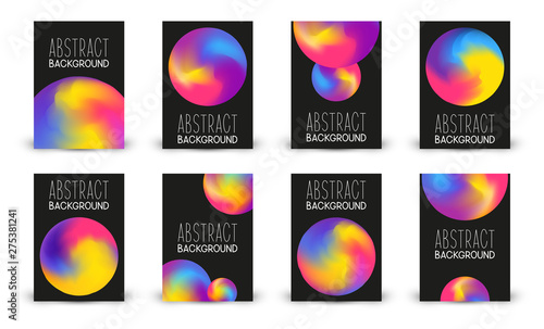 Set of brochure covers design with abstract color round elements
