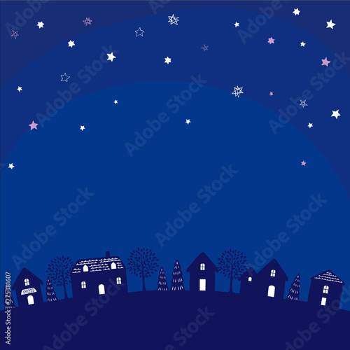 夜　風景　イラスト