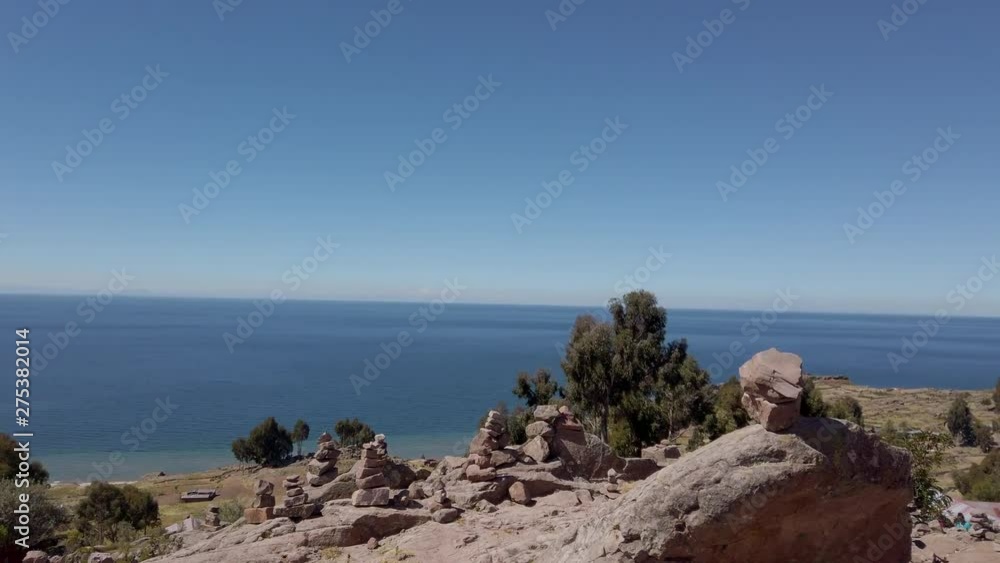 View of Lake Titicaca From Taquile Island in Puno Peru View of Lake Titicaca From Taquile Island in Puno Peru