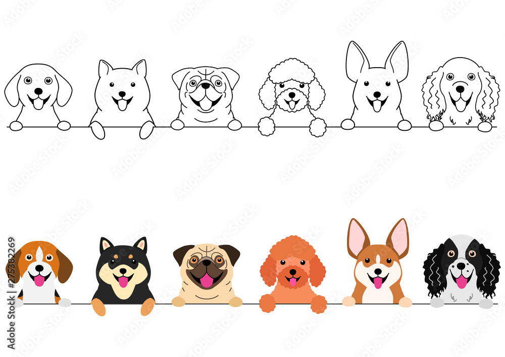 smiling small dogs border set