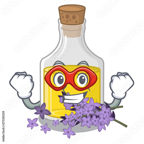 Super hero lavender oil isolated with the mascot photo