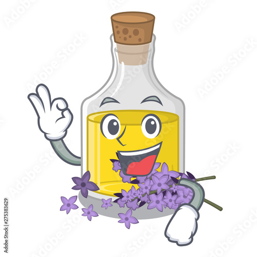 Okay lavender oil isolated with the mascot photo