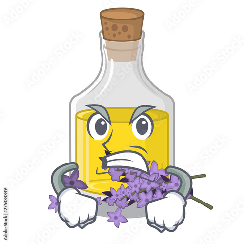 Angry lavender oil in the character shape