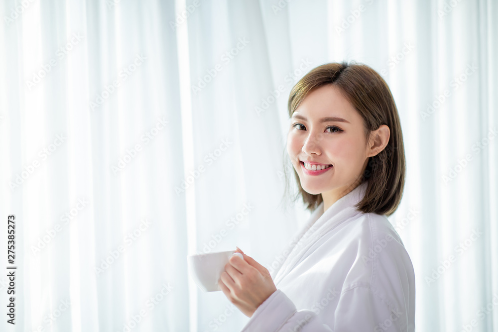 woman enjoy coffee in morning