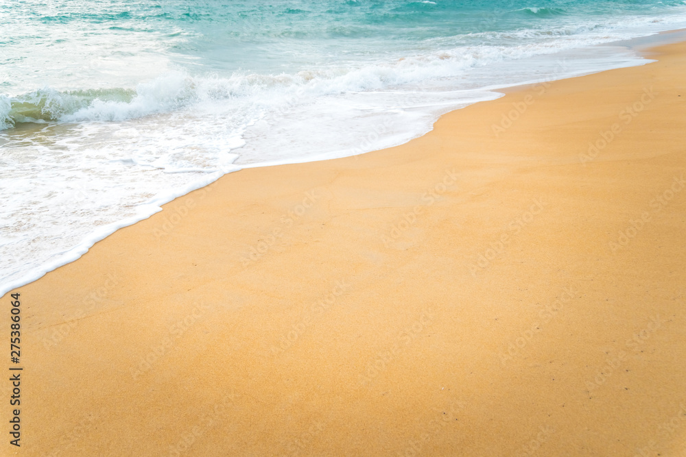 Tropical nature clean beach and white sand in summer with sun light blue sky and bokeh background. Tropical nature clean beach and white sand in summer with sun light blue sky and bokeh background.
