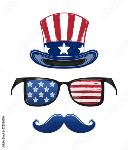 USA Independence Day icon set. Vector illustration