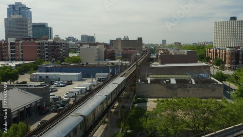 Static Shot of Chicago CTA Subway Train