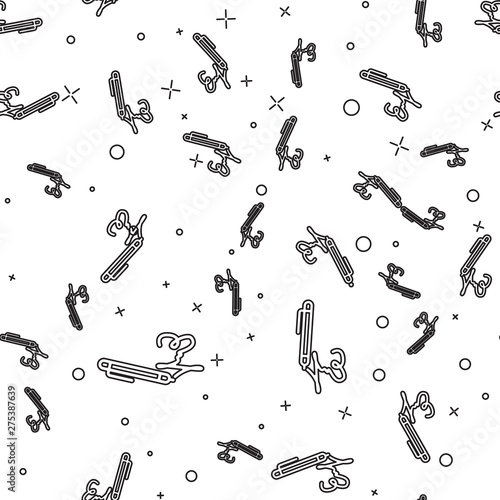 Black Signature line icon isolated seamless pattern on white background. Pen and undersign, underwrite, ratify symbol. Vector Illustration