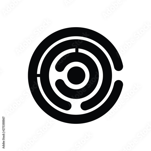 Black solid icon for labyrinth