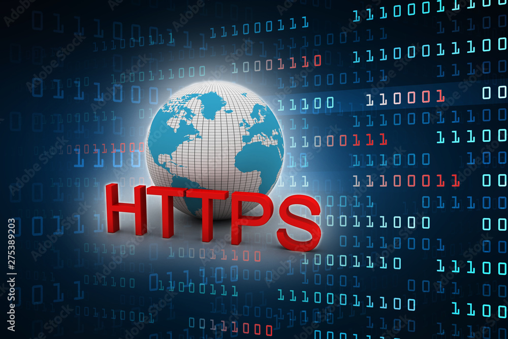 Obraz premium 3d rendering https WWW sign on globe