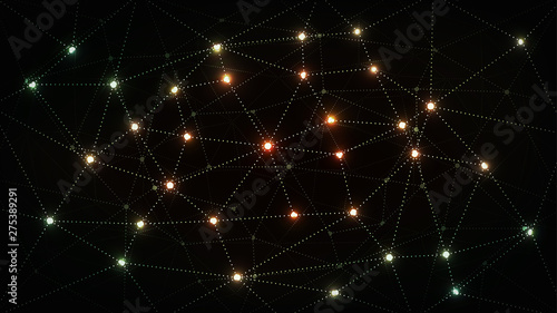 Doted light wireframe network connection