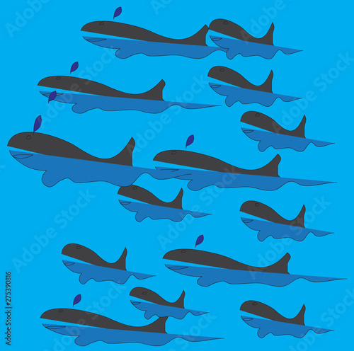 set dolphin fish animal sea vectors