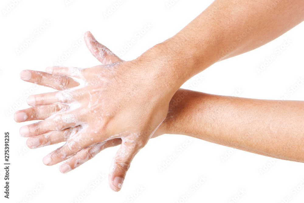 Cleaning Hands. Washing hands. ISOLATED ON WHITE BACKGROUND. Cleaning Hands. Washing hands. ISOLATED ON WHITE BACKGROUND.