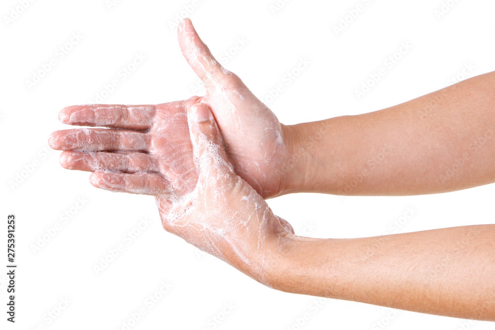 Cleaning Hands. Washing hands. ISOLATED ON WHITE BACKGROUND. Cleaning Hands. Washing hands. ISOLATED ON WHITE BACKGROUND.