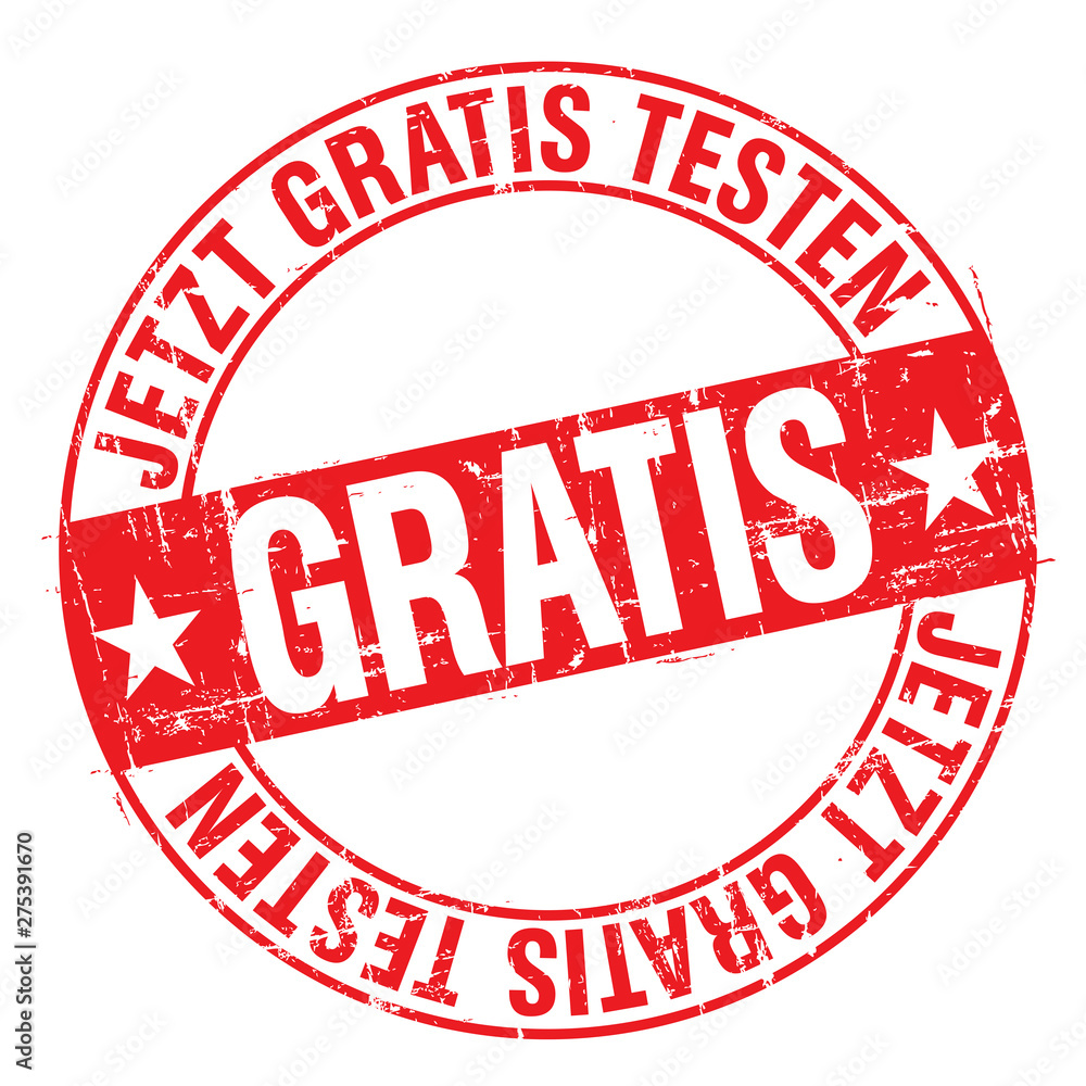 Illustration Stempel Jetzt Gratis Testen Rot StockIllustration