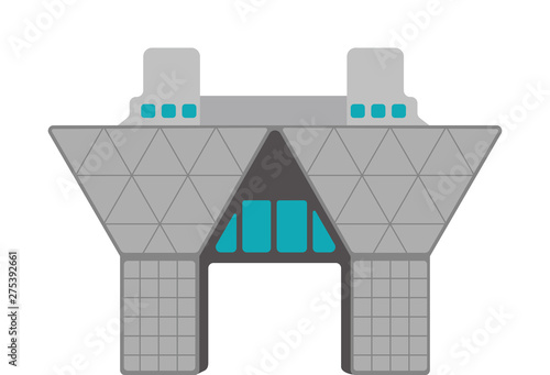 Tokyo landmark building flat vector illustration / Tokyo big sight