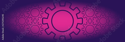 Cog wheels background. Decoration pattern from gears. Precision machinery relative web banner template