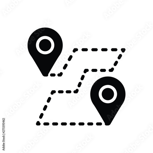 Black solid icon for route avenue