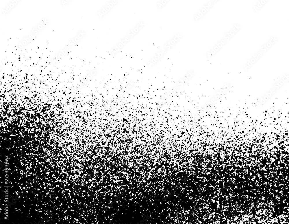 Ink grunge texture background with splatter effect. Black and white