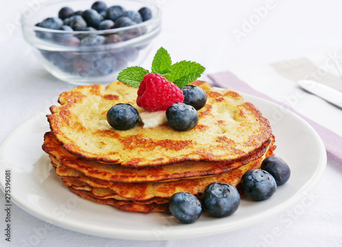 Keto pancakes  with summar berries