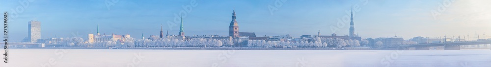 Winter skyline of Latvian capital city Riga Old town