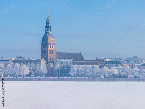 Winter skyline of Latvian capital city Riga Old town