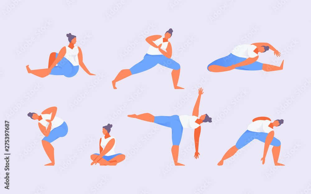 Yoga twists vector set