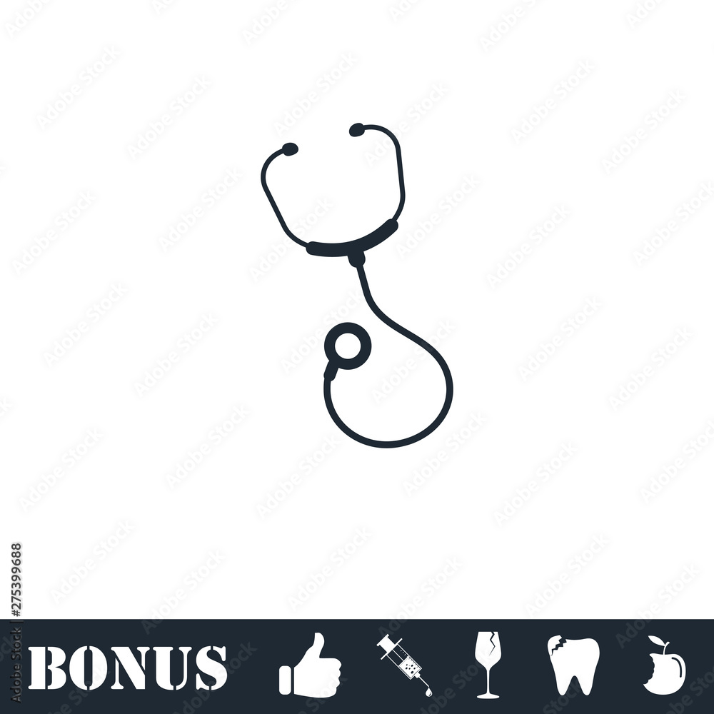 Stethoscope icon flat Stethoscope icon flat