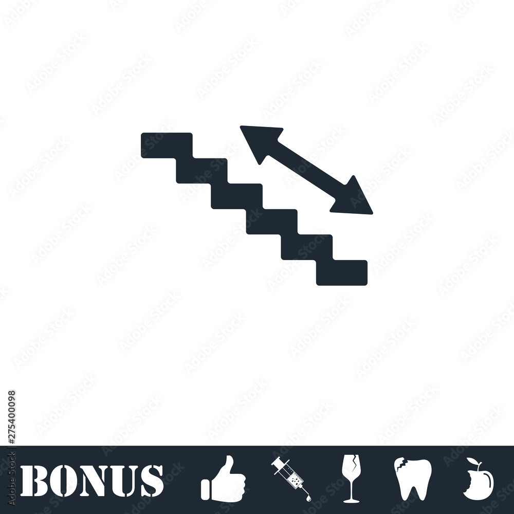 Escalator icon flat Escalator icon flat