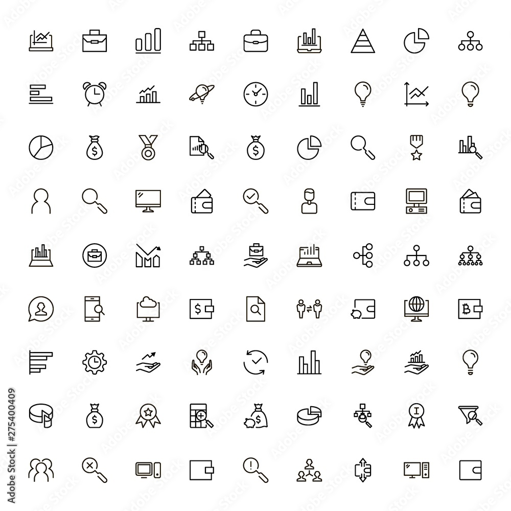 Business analytics line icon set. Business analytics line icon set.