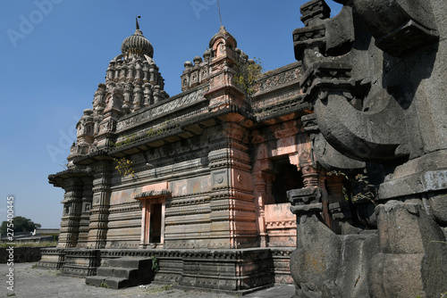 Sangameshwar temple from the period of Peshwas in basalt stone masonry at Saswad, Pune photo