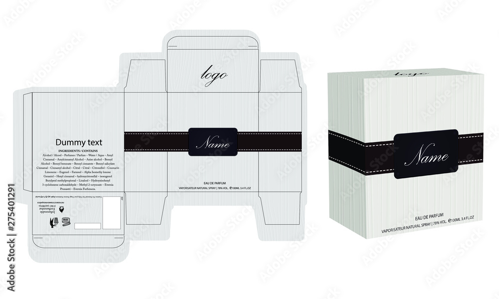 Packaging design, perfume luxury box design template and mockup box.  Illustration vector. vector de Stock | Adobe Stock