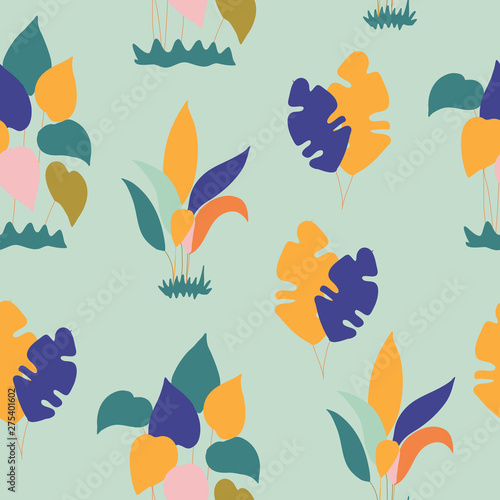 Colorful aprtament flowers in a seamless pattern design
