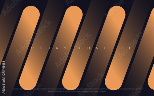 Black premium background with luxury dark gold bullion pattern and golden lines. Rich background for poster premium design. - Vector