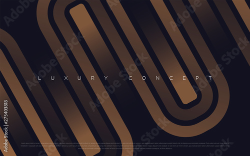 Black premium background with luxury dark gold bullion pattern and golden lines. Rich background for poster premium design. - Vector